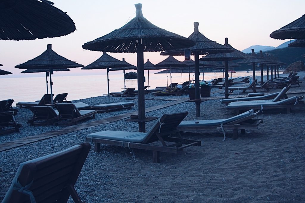 best beaches in himara- livadhi beach at sunset