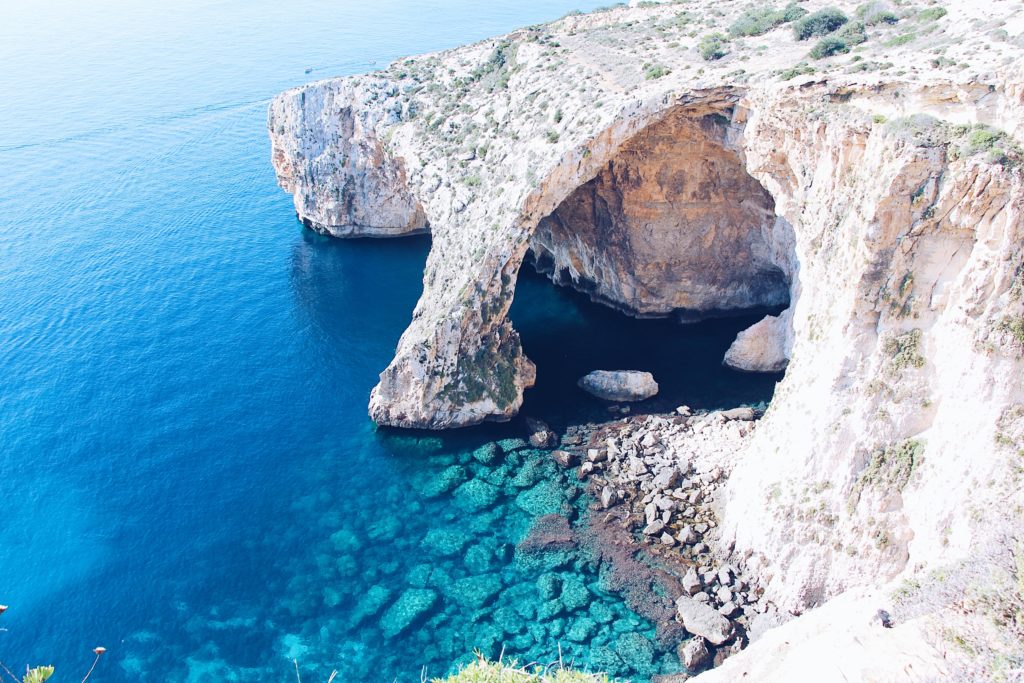 what to do in malta: visit the blue grotto from above